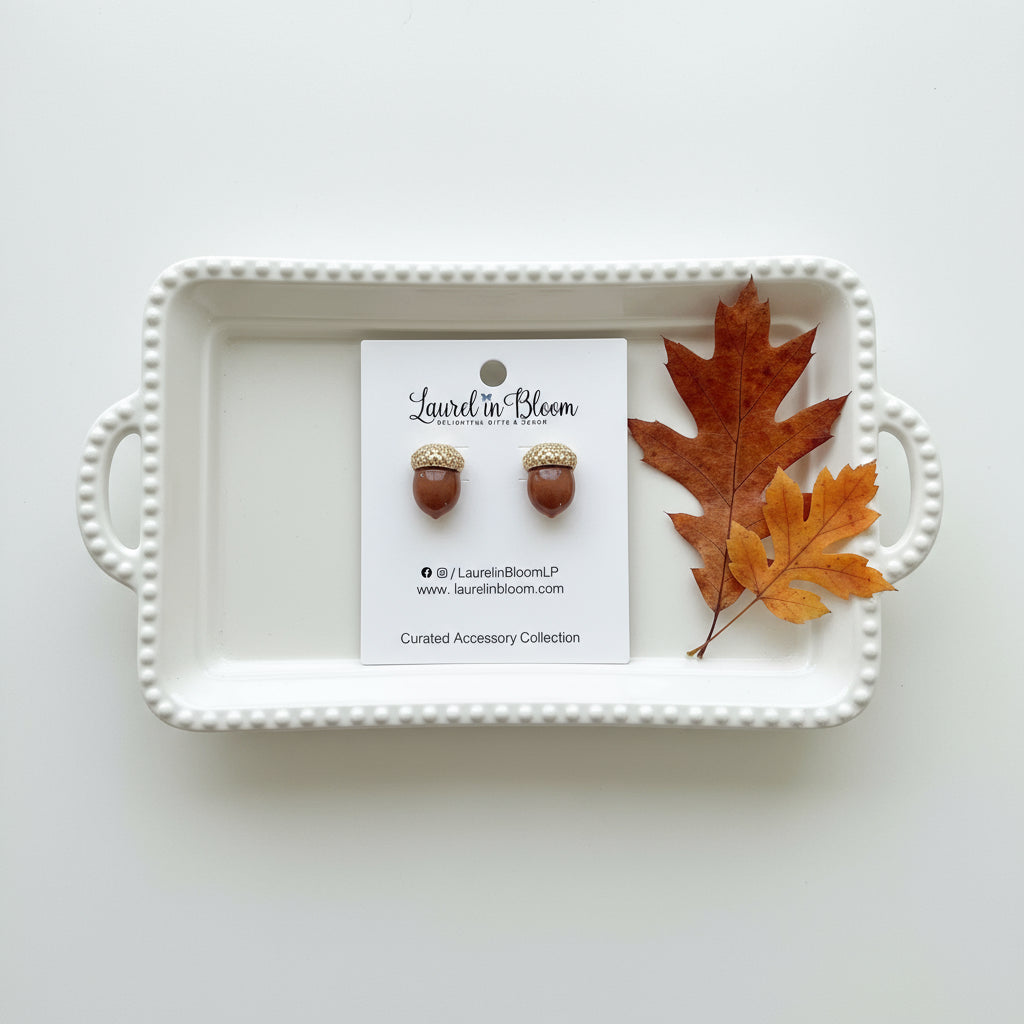 Golden Oaks Acorn Earrings
