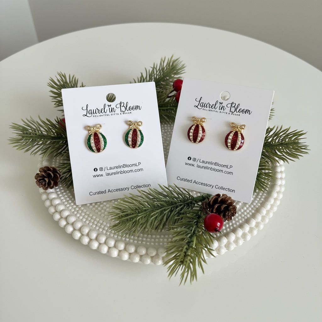 Vintage Holiday Baubles Ornament Earrings