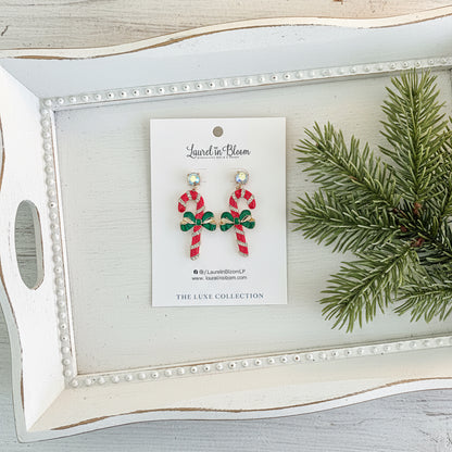 Peppermint Stick Candy Cane Earrings