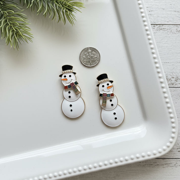 Frosty’s Finest Snowman Earrings
