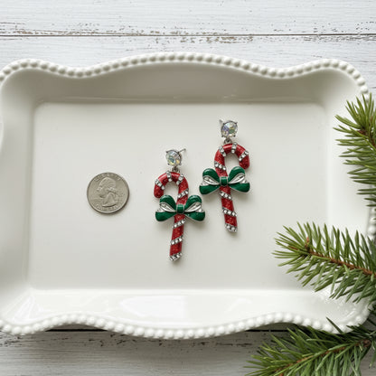Peppermint Stick Candy Cane Earrings