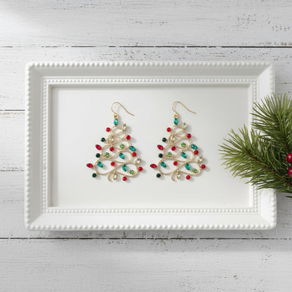 Retro Tinsel Tree Earrings