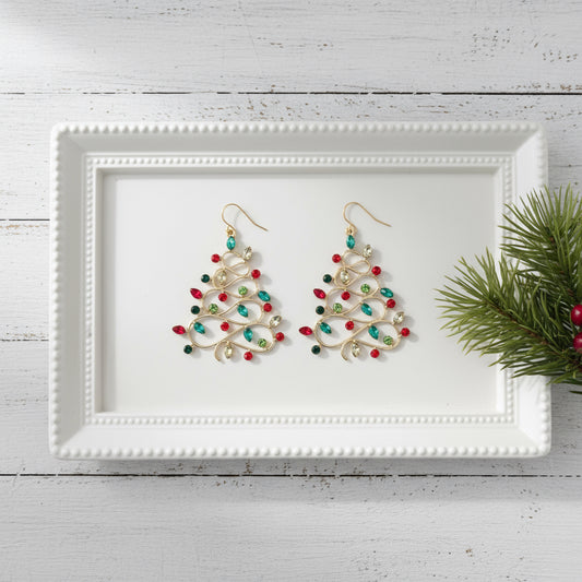 Retro Tinsel Tree Earrings