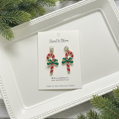 Peppermint Stick Candy Cane Earrings