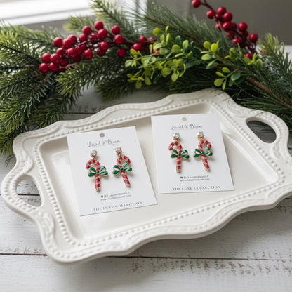 Peppermint Stick Candy Cane Earrings