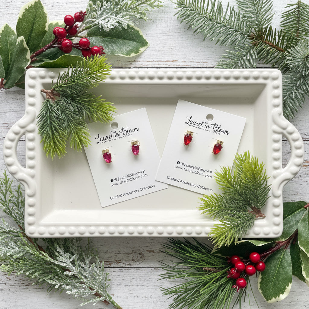 Retro Christmas Bulbs Holiday Earrings