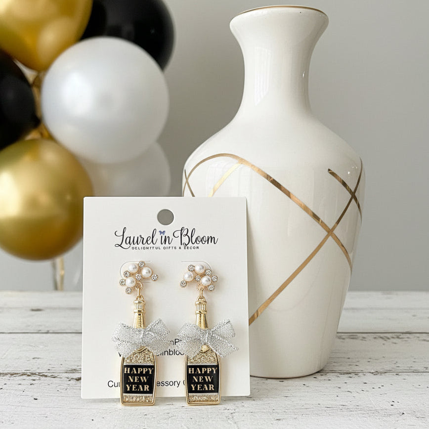 Pop the Bubbly! Happy New Year Champagne Earrings