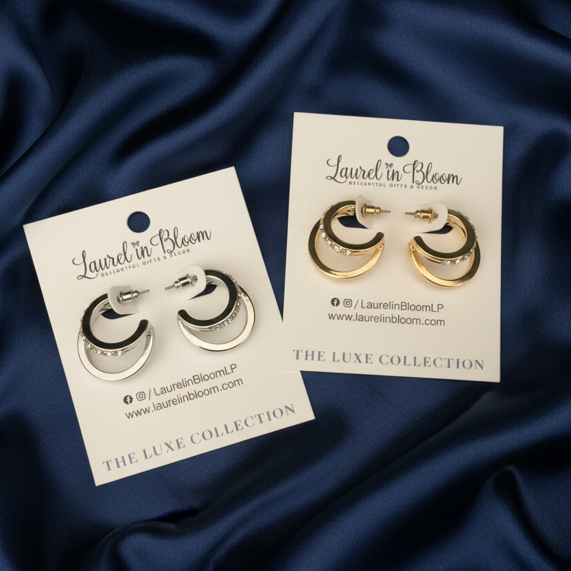 Caroline Crystal LUXE Double Hoop Earrings