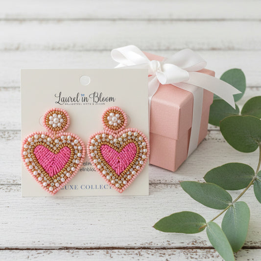 Romance and Glam Big Heart Statement Earrings