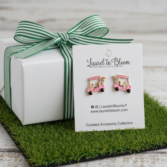 Cruisin’ on the Green Golf Cart Earrings
