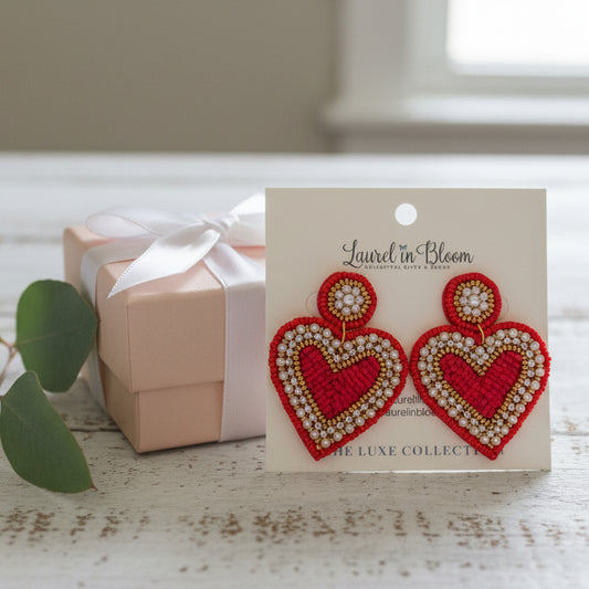 Romance and Glam Big Heart Statement Earrings