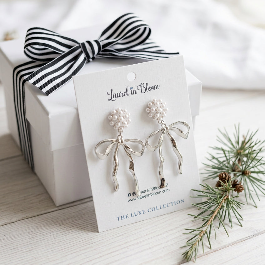 Jolie Ribbon & Pearl Drops