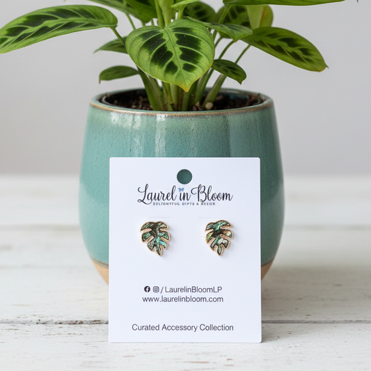 Marina Monstera Earrings