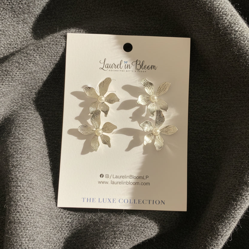 Vivienne Pearls and Petals Drop Earrings