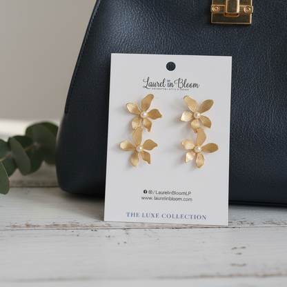 Vivienne Pearls and Petals Drop Earrings