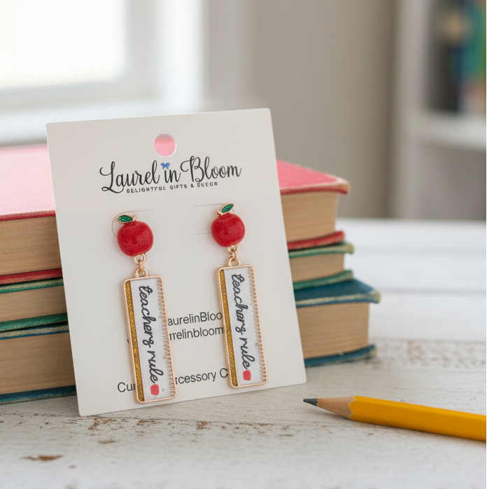 Teachers Rule Drop Earrings