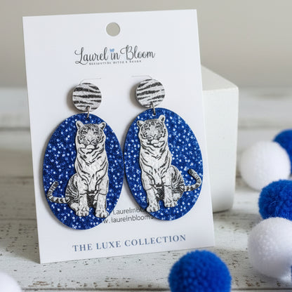 Quinn Glitter Mascot Oval Drop Earrings