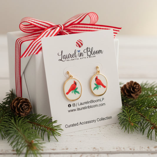 Christmas Vintage Cardinal Earrings
