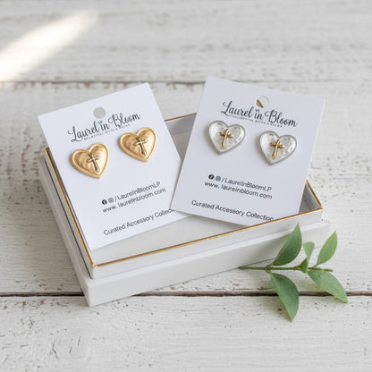 No Greater Love Cross Earrings