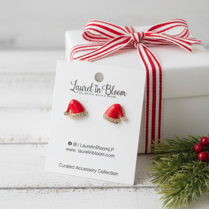 Sparklin’ Santa Hats Stud Earrings