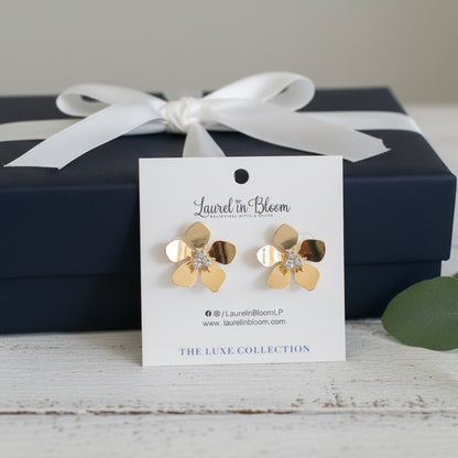 Camille Golden Petal Studs