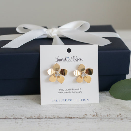 Camille Golden Petal Studs