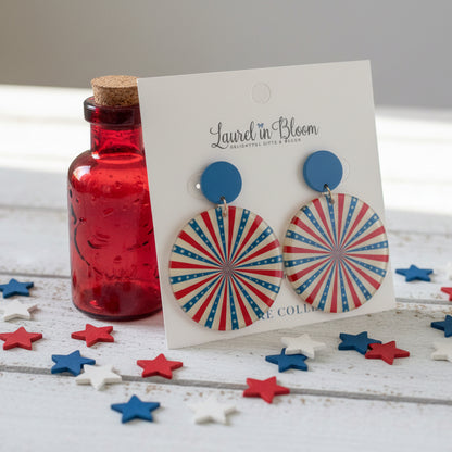 Americana Retro Pinwheel Earrings