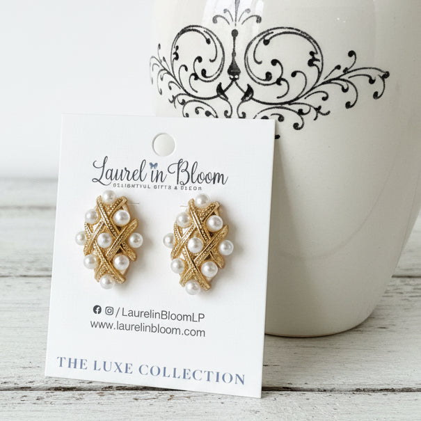 Carlisle Pearl & Lattice LUXE Studs