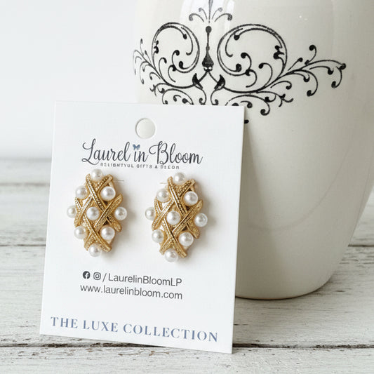 Carlisle Pearl & Lattice LUXE Studs