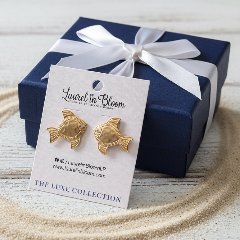 Mariner’s Gold LUXE Fish Stud Earrings