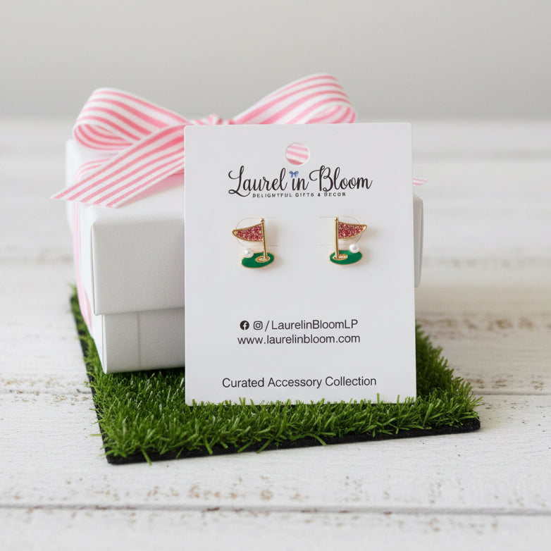Ace! Hole in One Golf Earrings