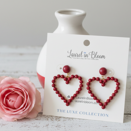 Sweetheart Beaded Drop Earrings