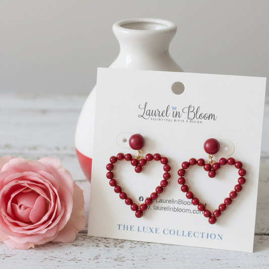 Sweetheart Beaded Drop Earrings