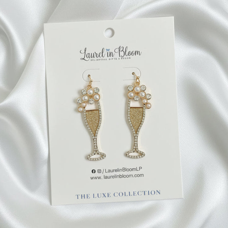 Champagne Pearl Soiree Earrings