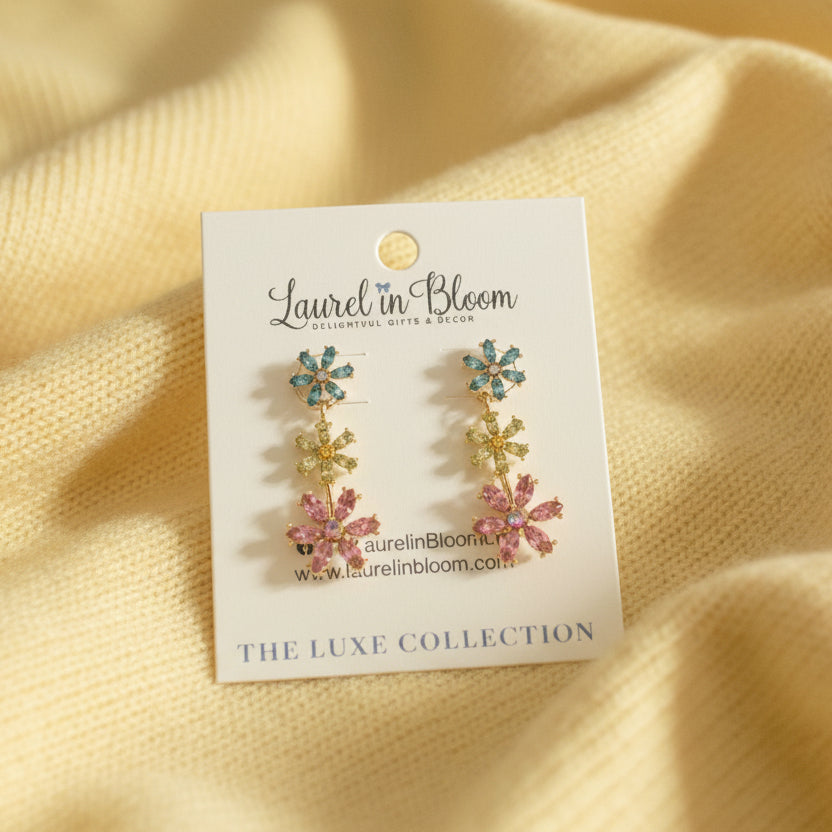 Petaled Grace Floral Drop Earrings