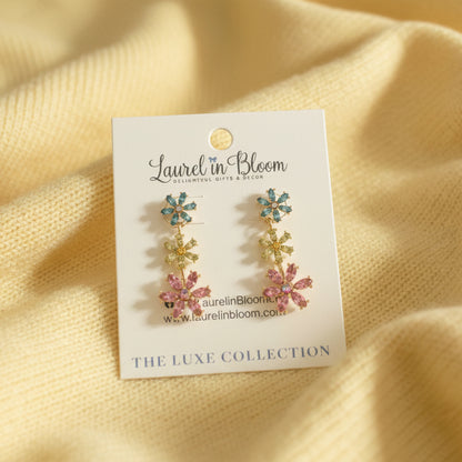 Petaled Grace Floral Drop Earrings