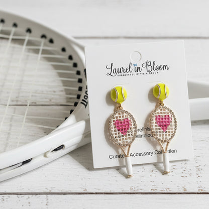 Love Match Racquet Earrings