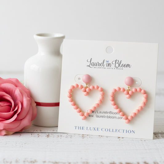 Sweetheart Beaded Drop Earrings