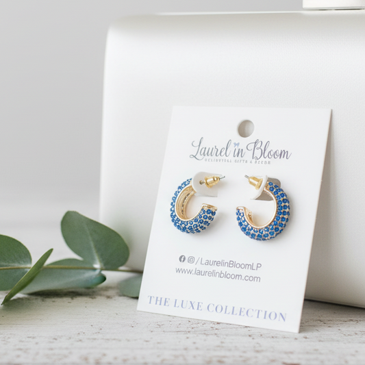 Everly LUXE Hoops (Sapphire Blue)
