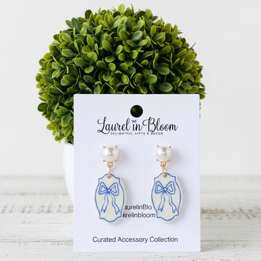 Blue Willow Porcelain Bow Drops