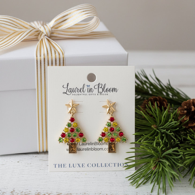 Twinkle Tree Christmas Earrings