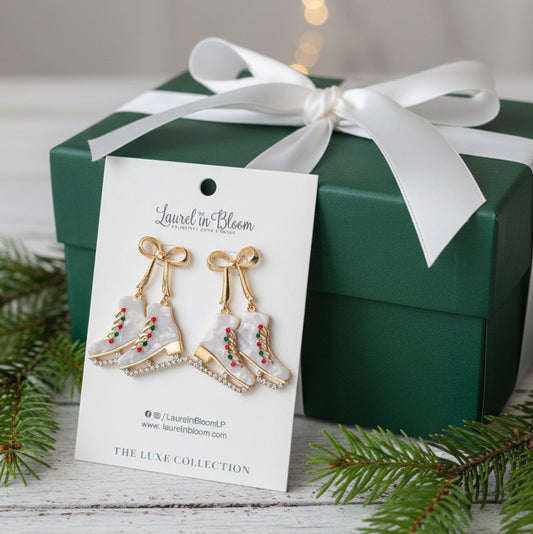 Holiday on Ice Skate Drop Earrings