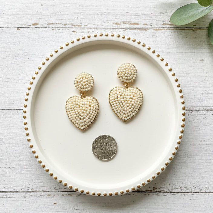 Golden Heart Baubles Drop Earrings