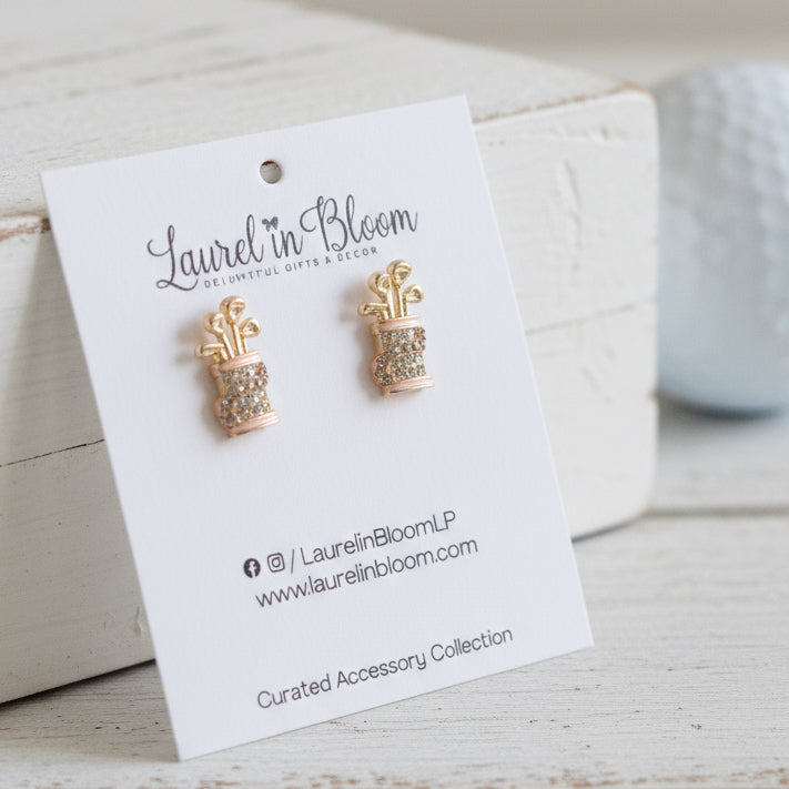 Pink Sunday Bags Golf Earrings