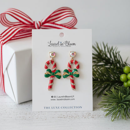 Peppermint Stick Candy Cane Earrings