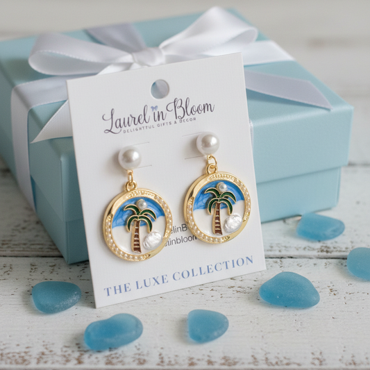 Blue Lagoon Coastal Medallion Earrings