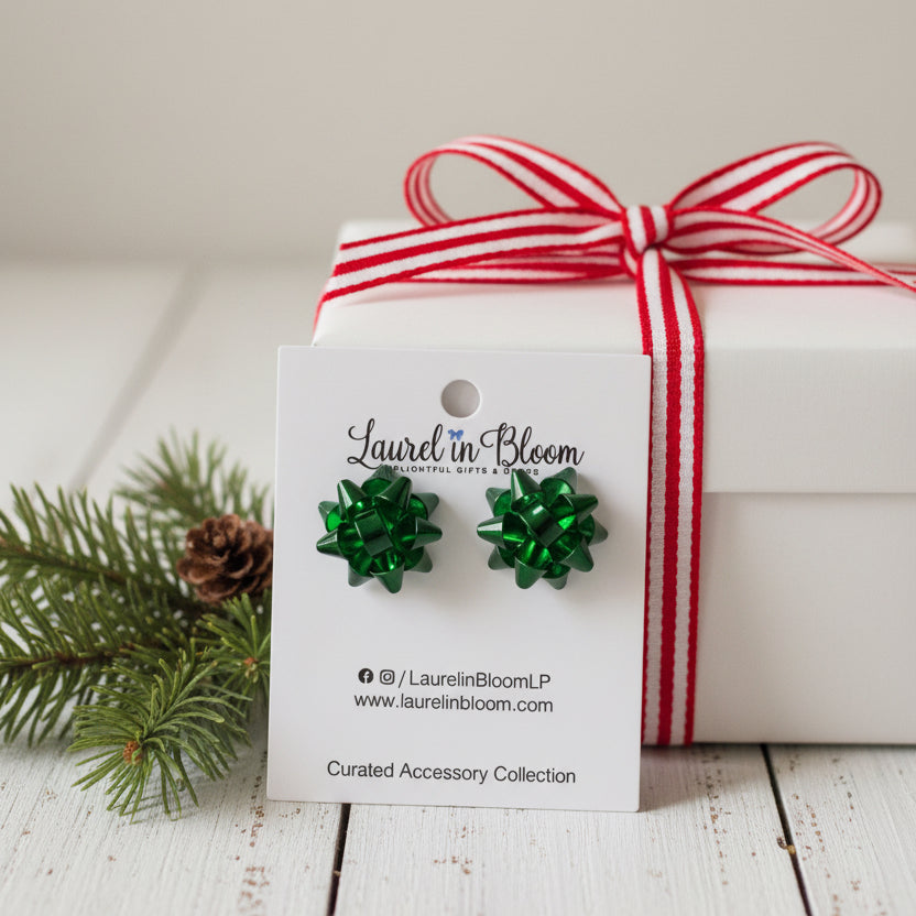 Merry & Bright Grand Gift Bow Studs
