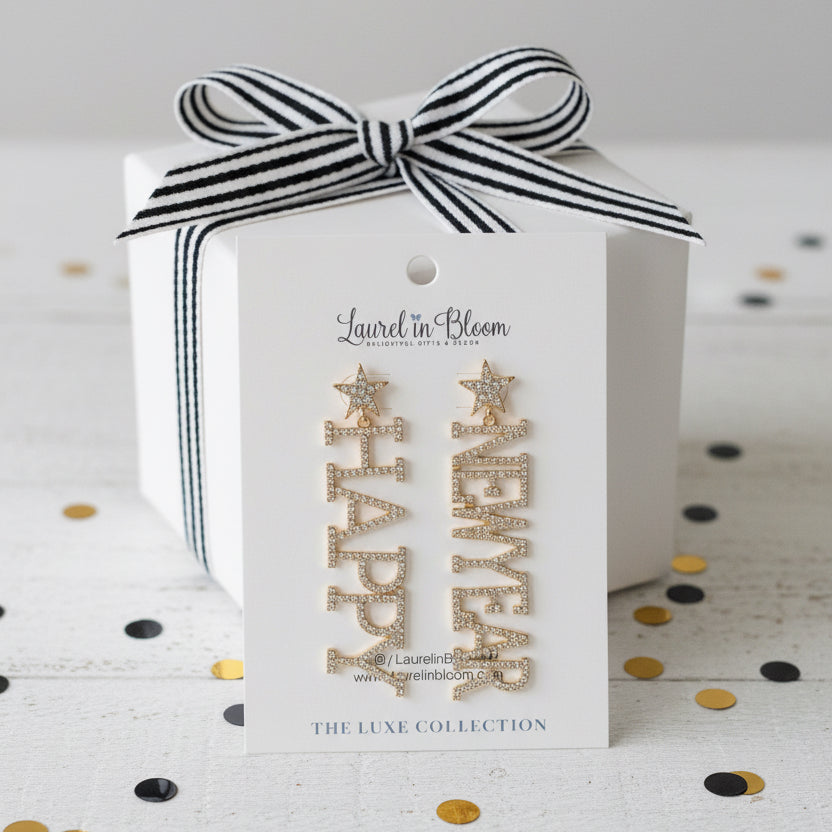 Countdown to Midnight Happy New Year Earrings