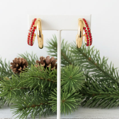 Double Hoop Crystal Classics Earrings