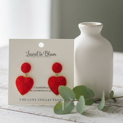 Golden Heart Baubles Drop Earrings